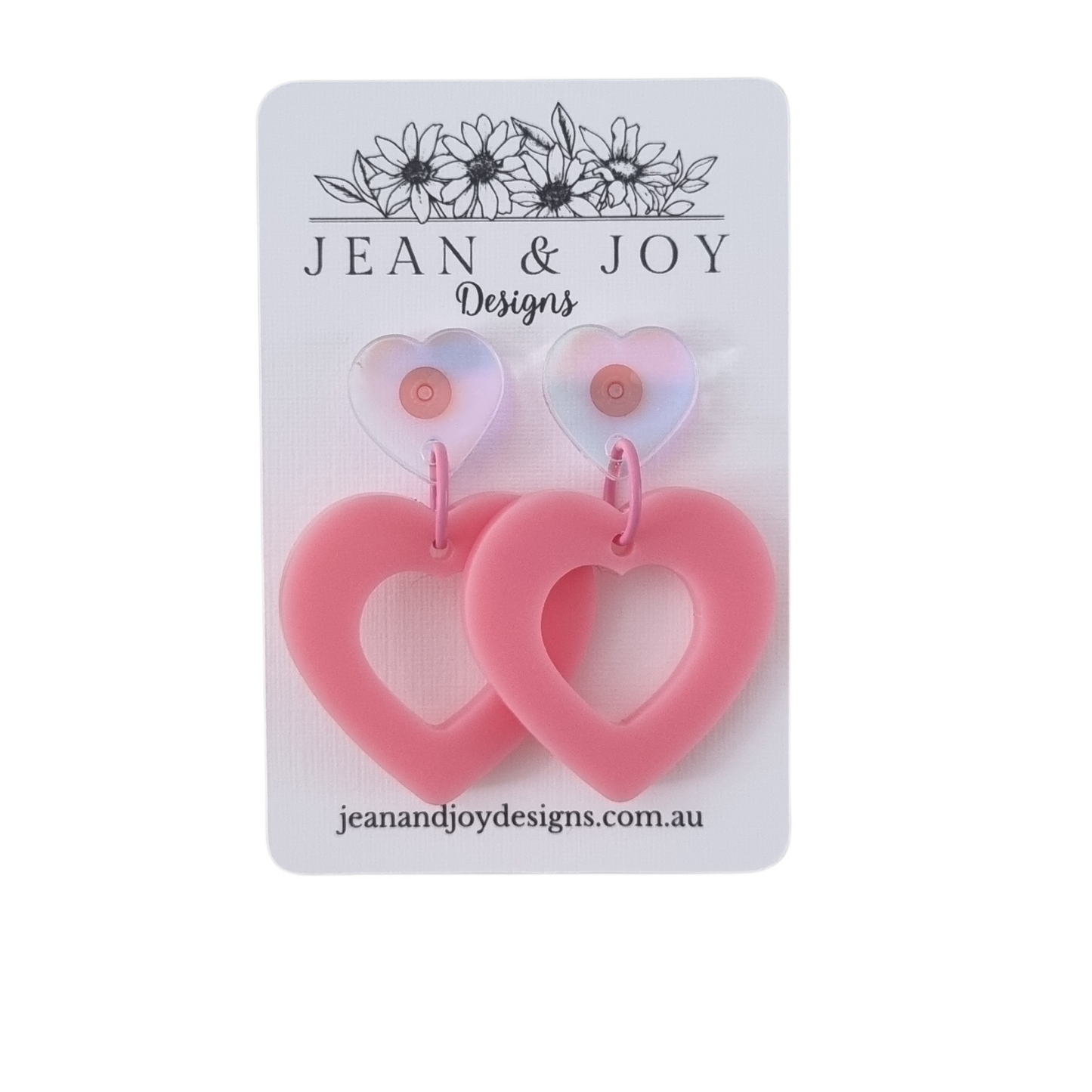 Sweetheart Blush Pink Heart Stud Earrings