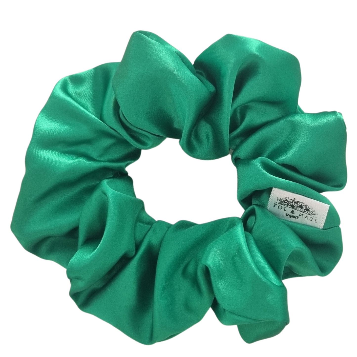 Emerald Green Luster Satin Scrunchie