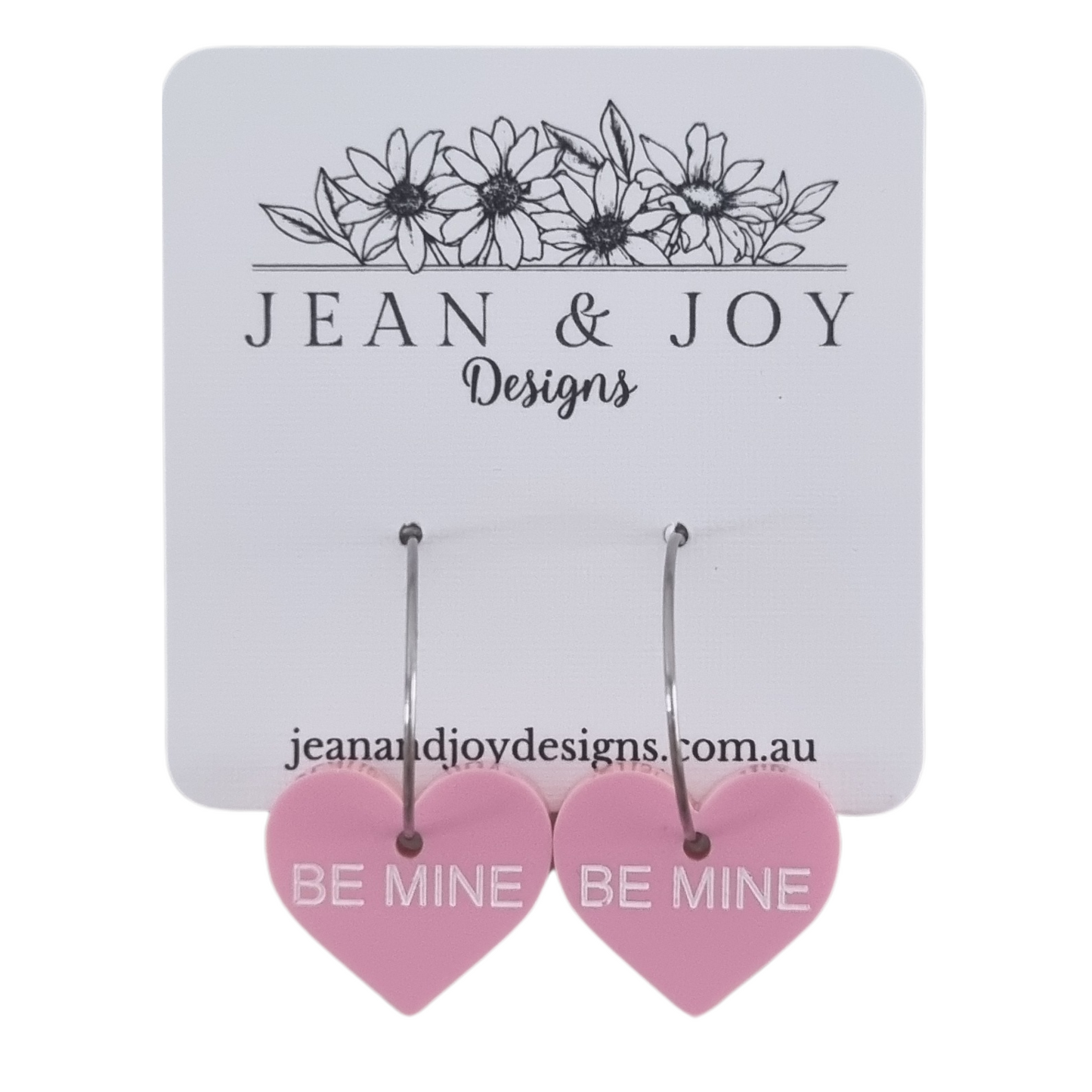 Be Mine Pink Charm Hoop Earrings