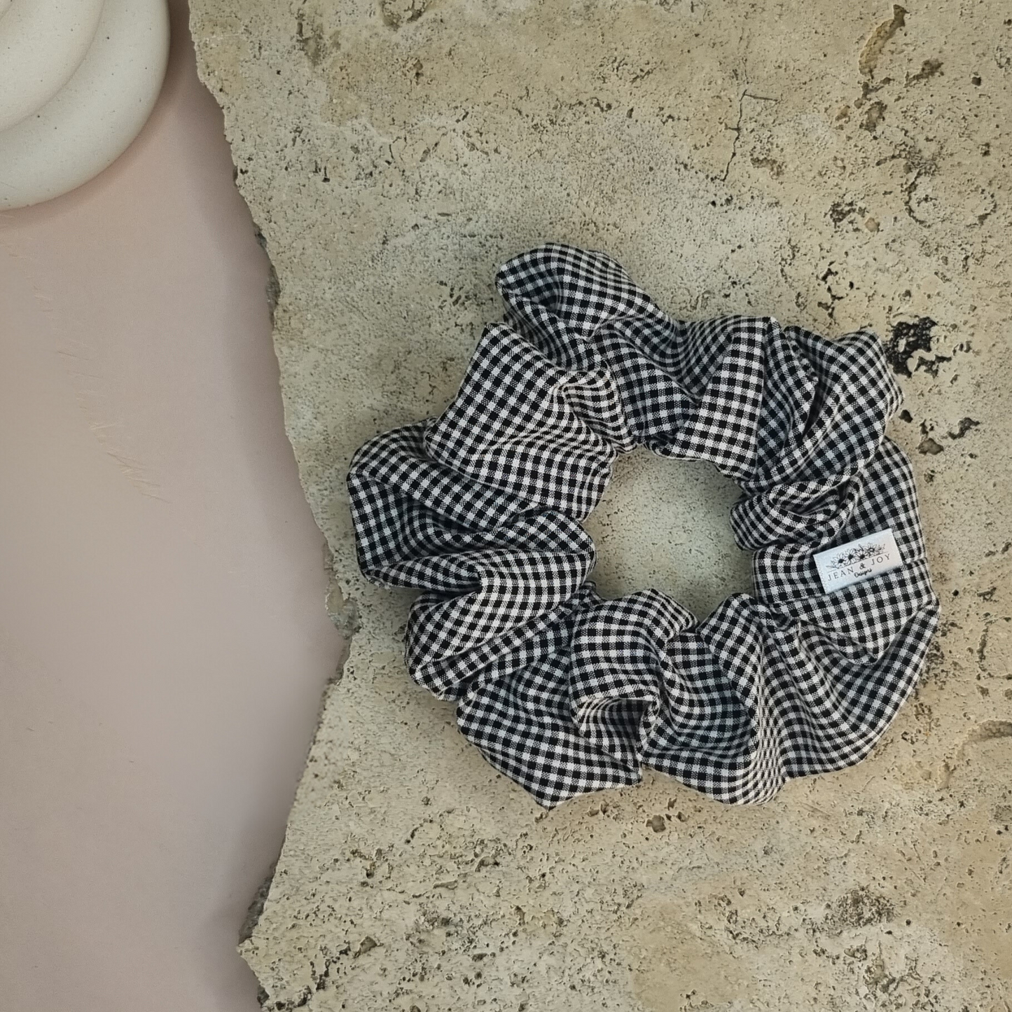 Monochrome Magic Black and White Scrunchie