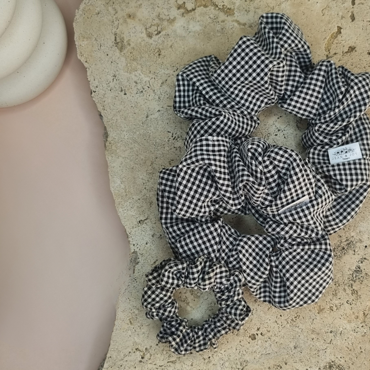 Monochrome Magic Black and White Scrunchie