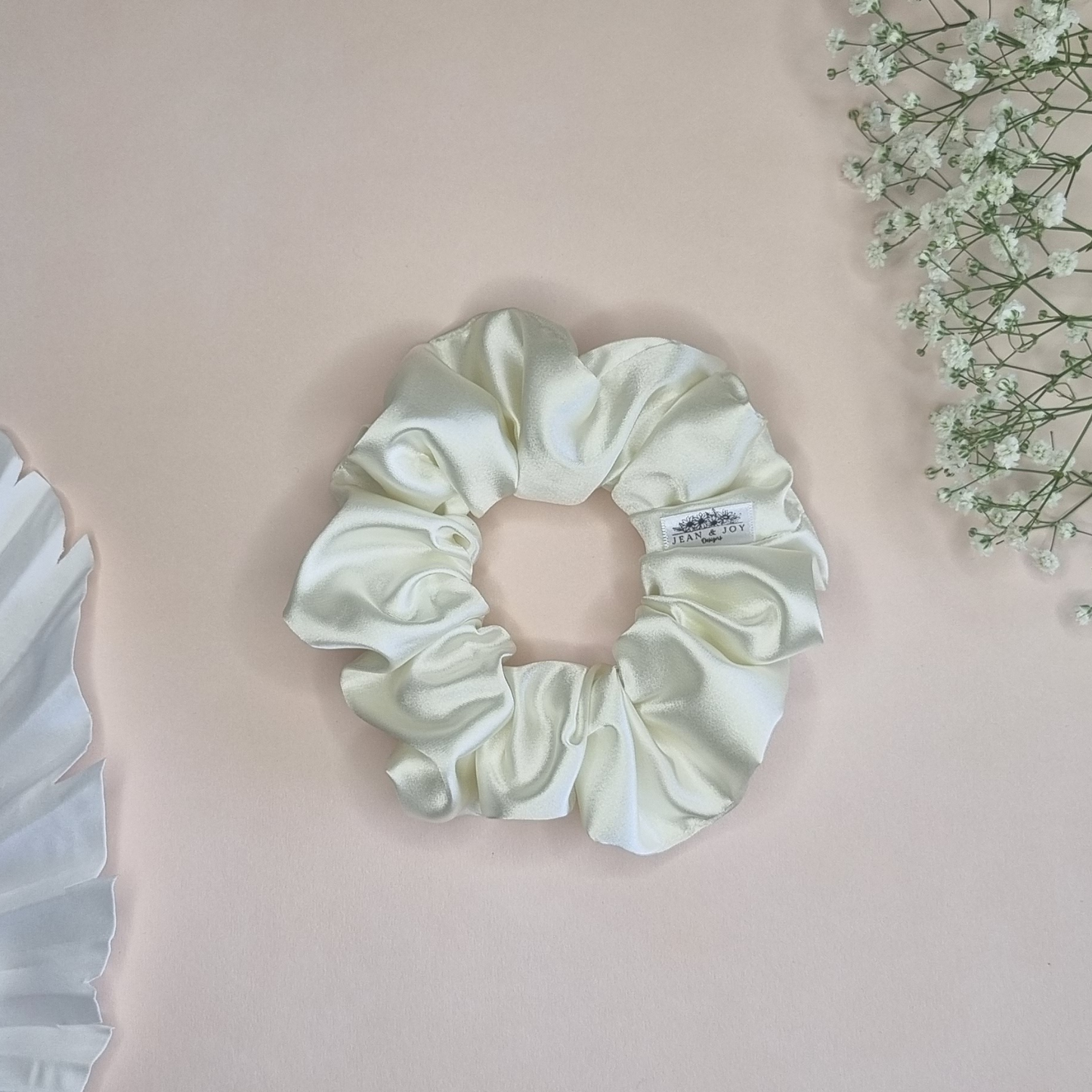 Luxe Ivory Dreams Satin Scrunchie