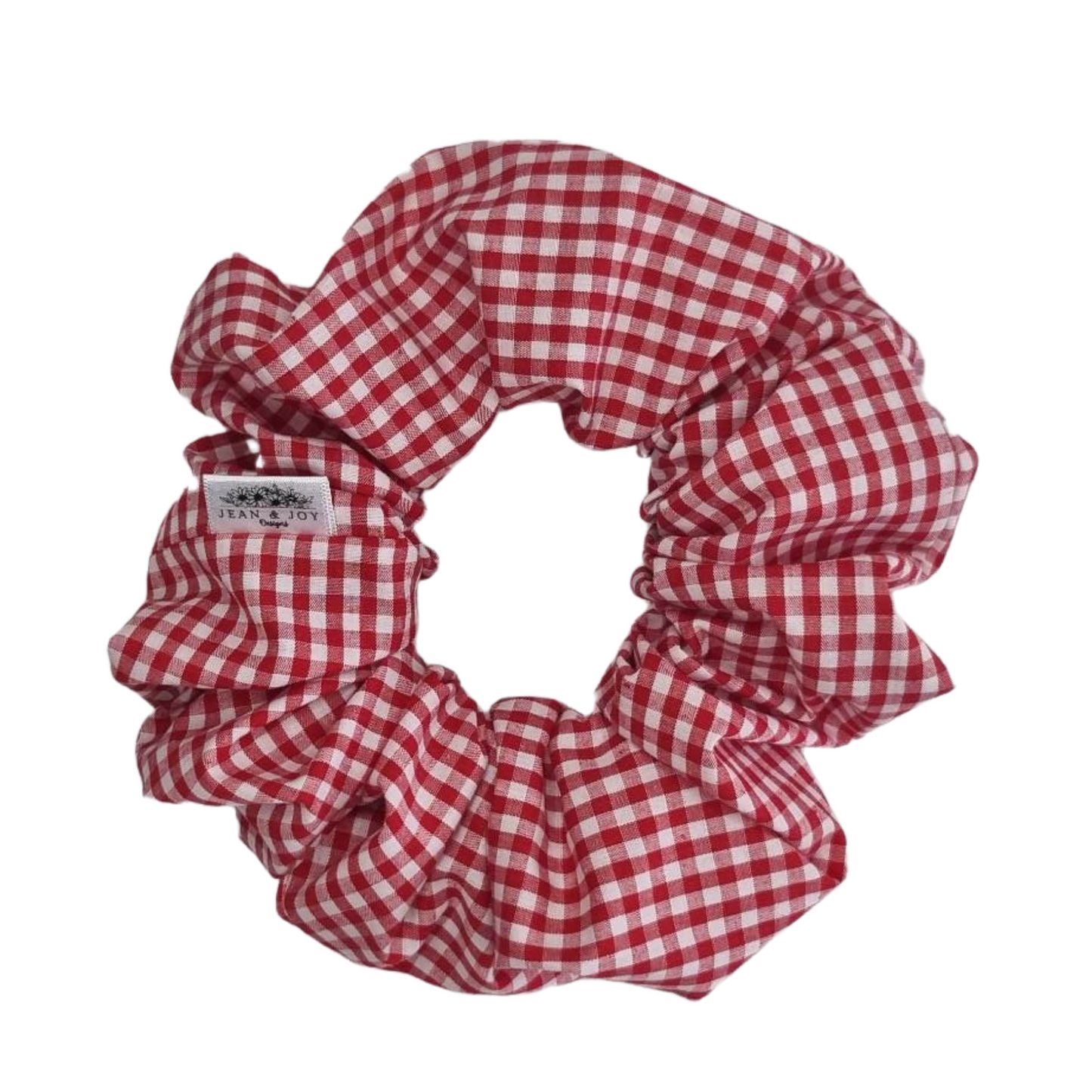 Ruby Rose Red and White Gingham Scrunchie