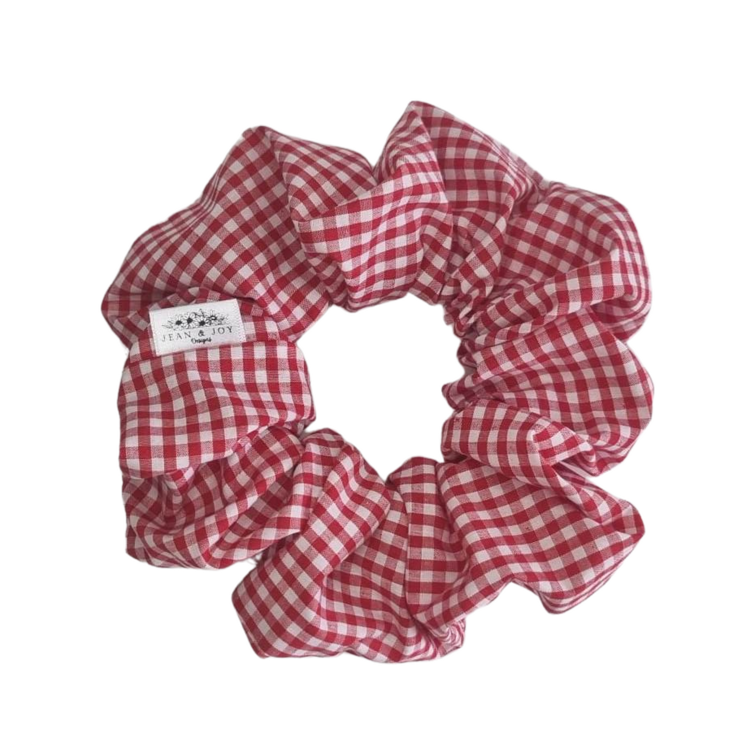 Ruby Rose Red and White Gingham Scrunchie