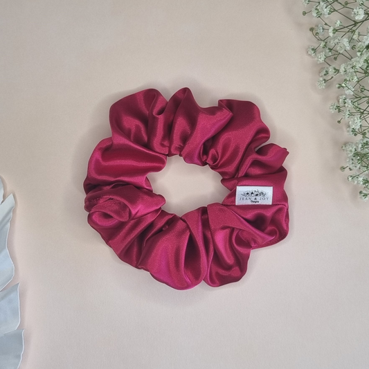 Berry Bordeaux Deluxe Satin Scrunchie