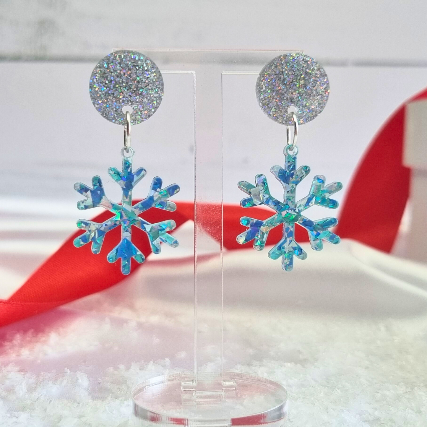 Waves of Wonderland Christmas snowflake Earrings 🌊❄️