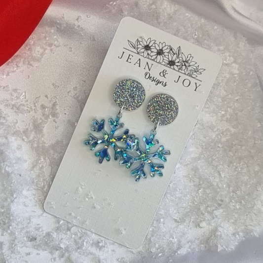 Waves of Wonderland Christmas snowflake Earrings 🌊❄️