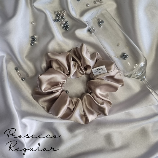 Prosecco ~ Beige Satin Scrunchie