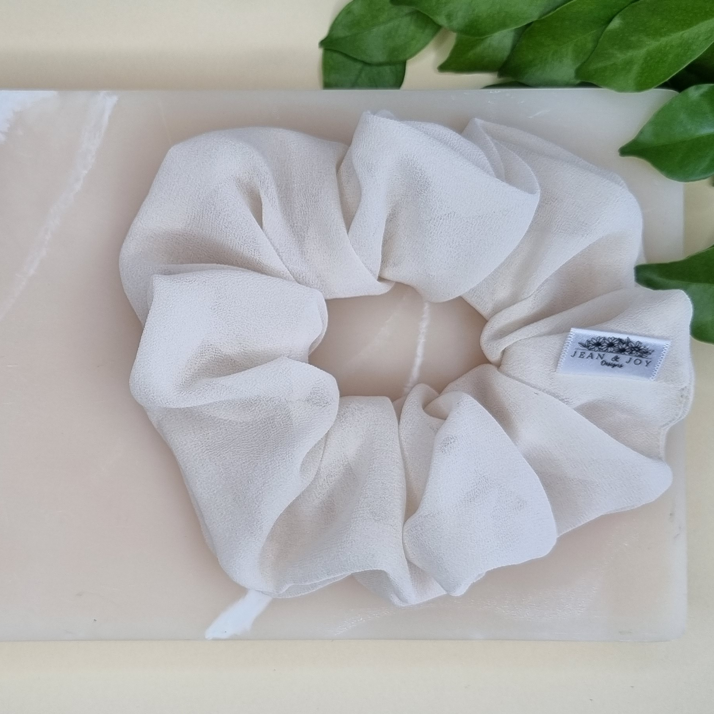 Sheer Delight Ivory Chiffon Scrunchie 💛