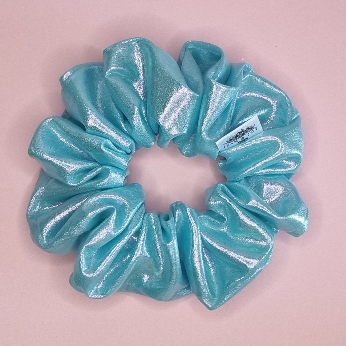 Blue Bubblegum Foil Scrunchie