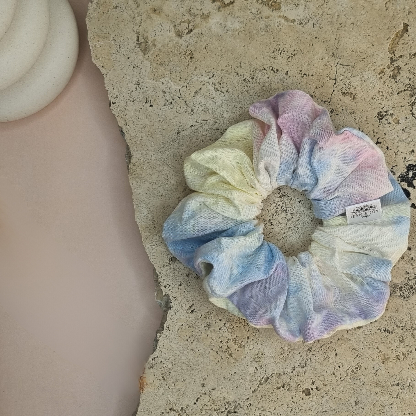 Dreamy Hues Linen Tie-Dye Scrunchie