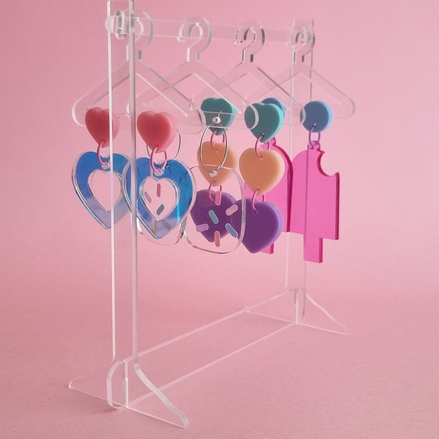 Sorbet Splash Trio Dangle heart Earrings