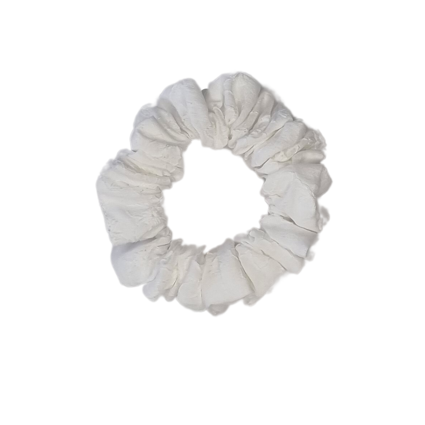 Mary-Lou ~ White Embroidered Scrunchie