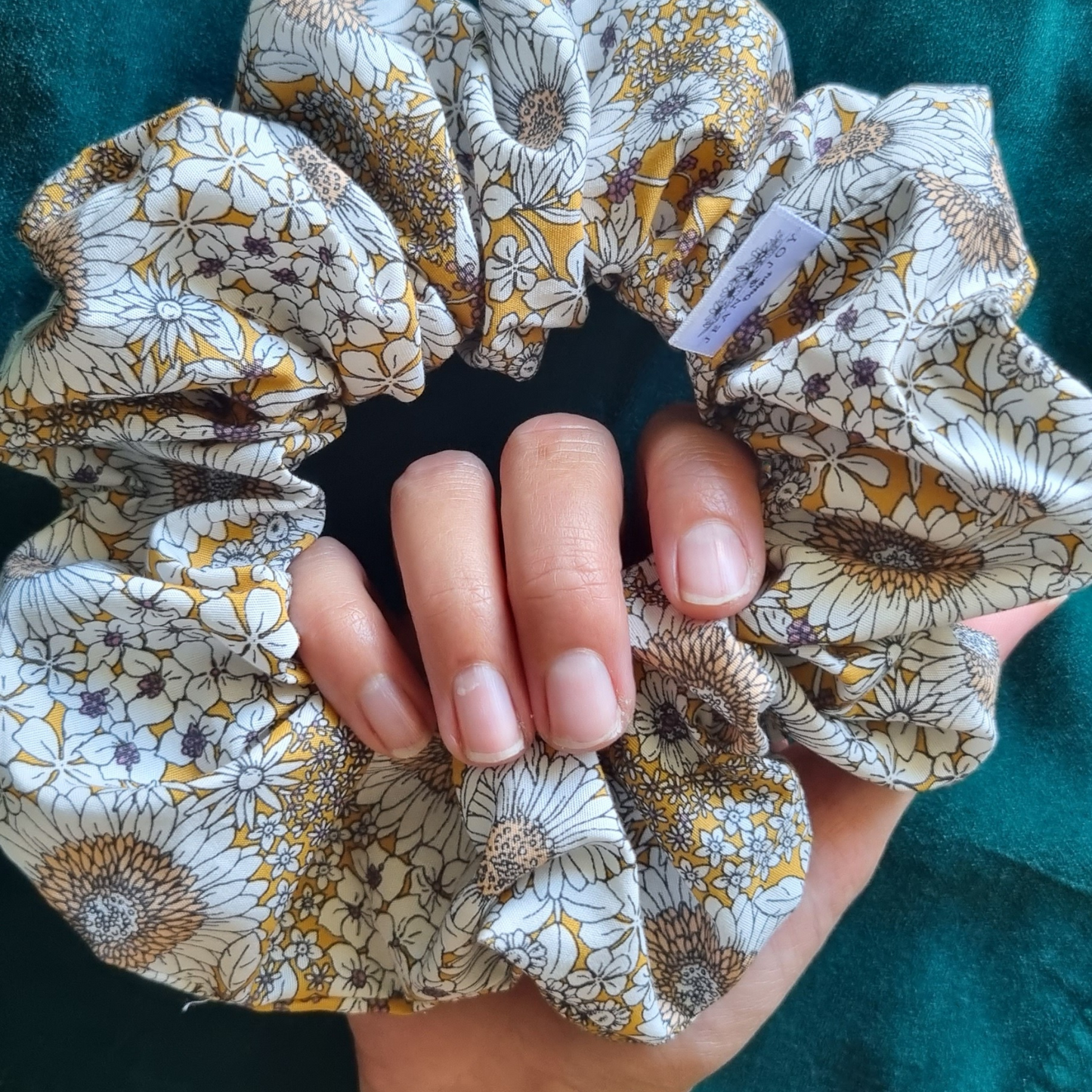 Caroline ~ mustard floral Scrunchie