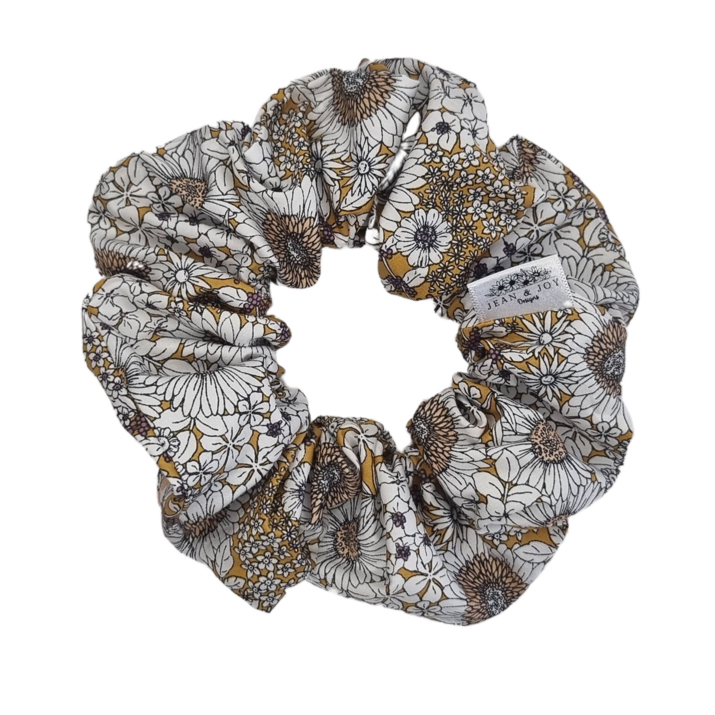 Caroline ~ mustard floral Scrunchie