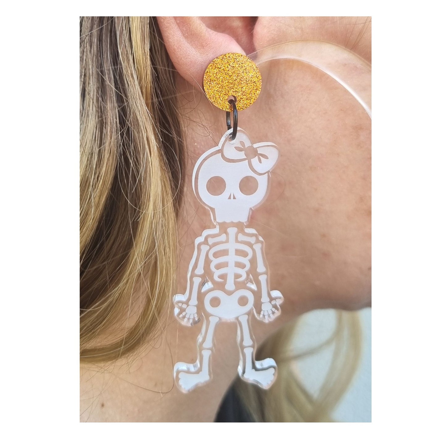 💀 Skeletal Sweethearts Halloween Earrings 🎀