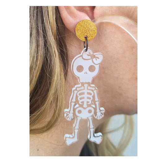 💀 Skeletal Sweethearts Halloween Earrings 🎀