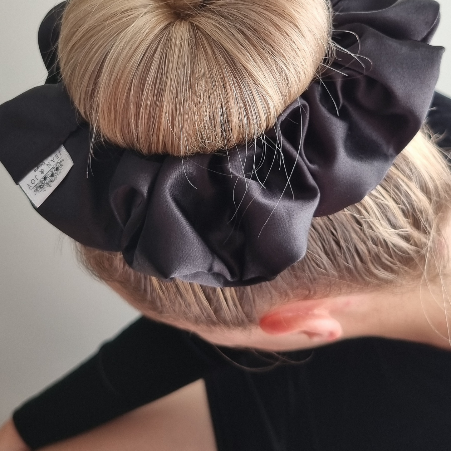 Espresso Martini ~ Black Satin Scrunchie