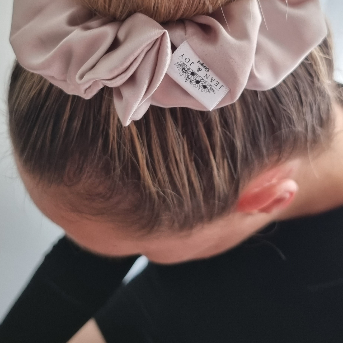 Prosecco ~ Beige Satin Scrunchie