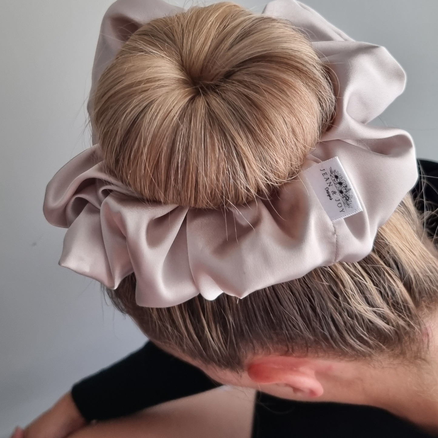 Prosecco ~ Beige Satin Scrunchie