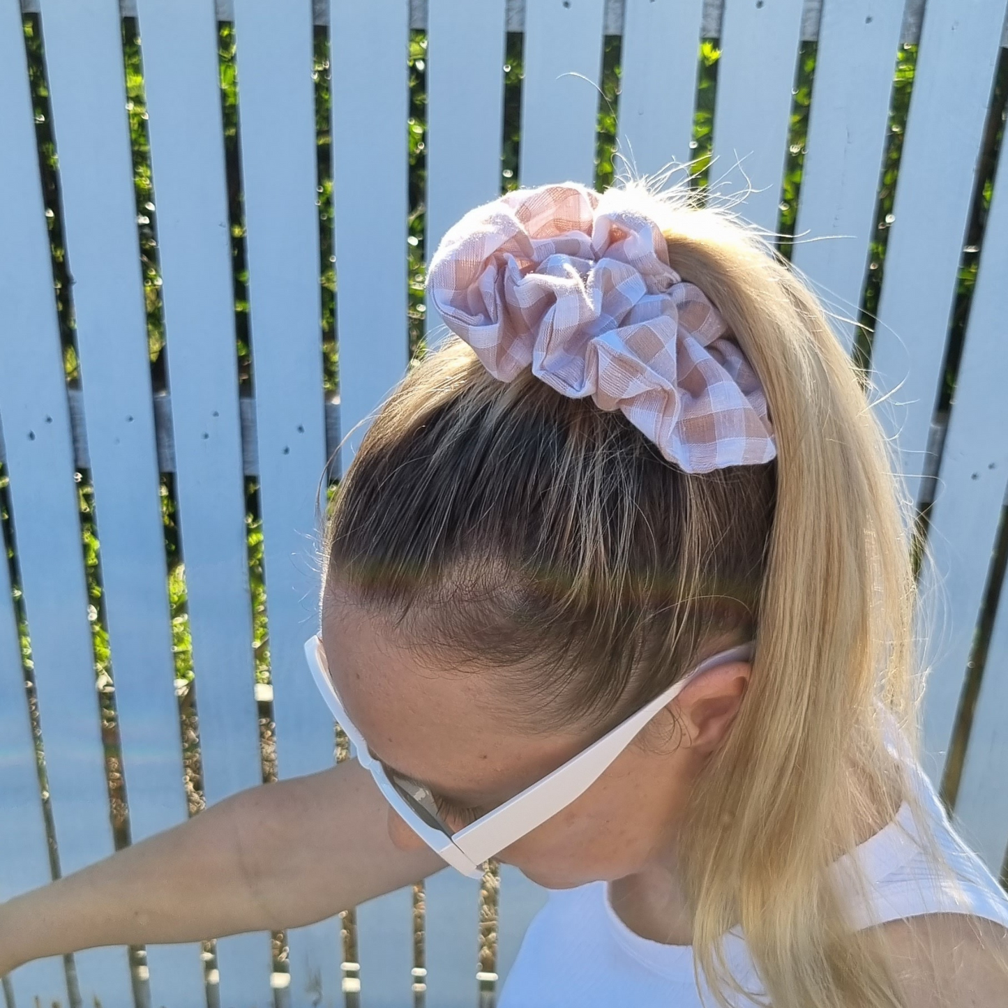 Hazel Gingham Scrunchie