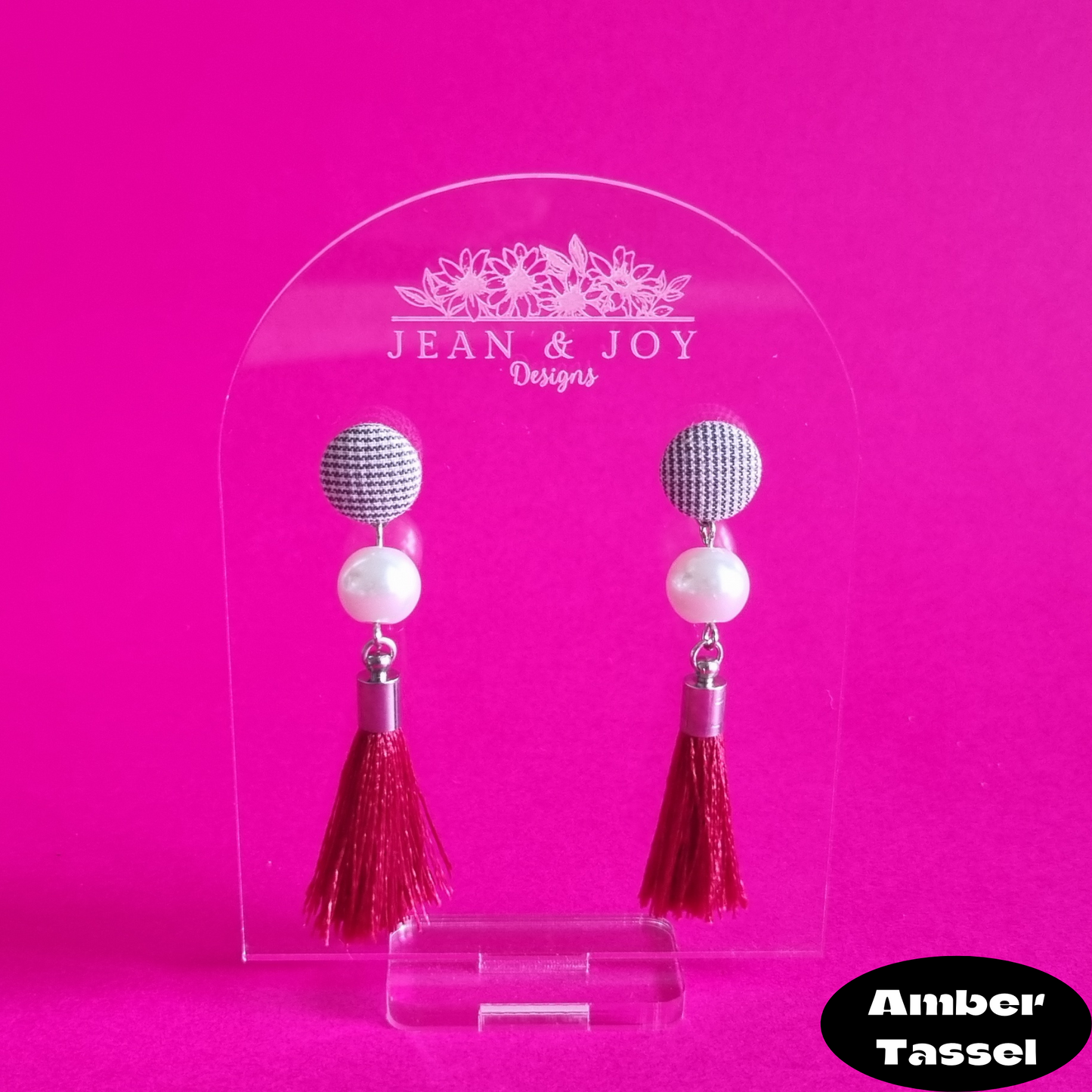 Amber Tassel Earrings