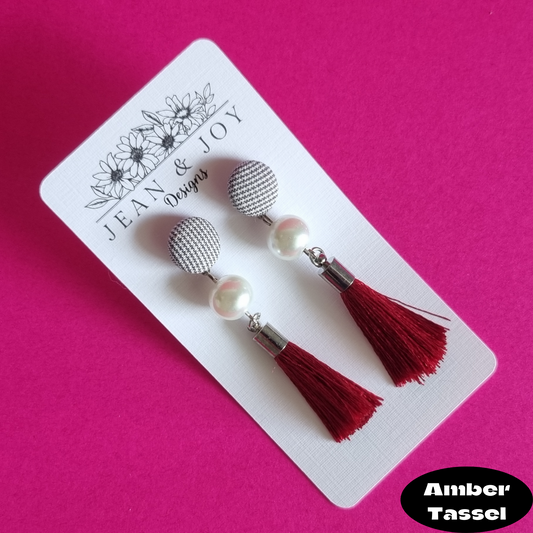 Amber Tassel Earrings