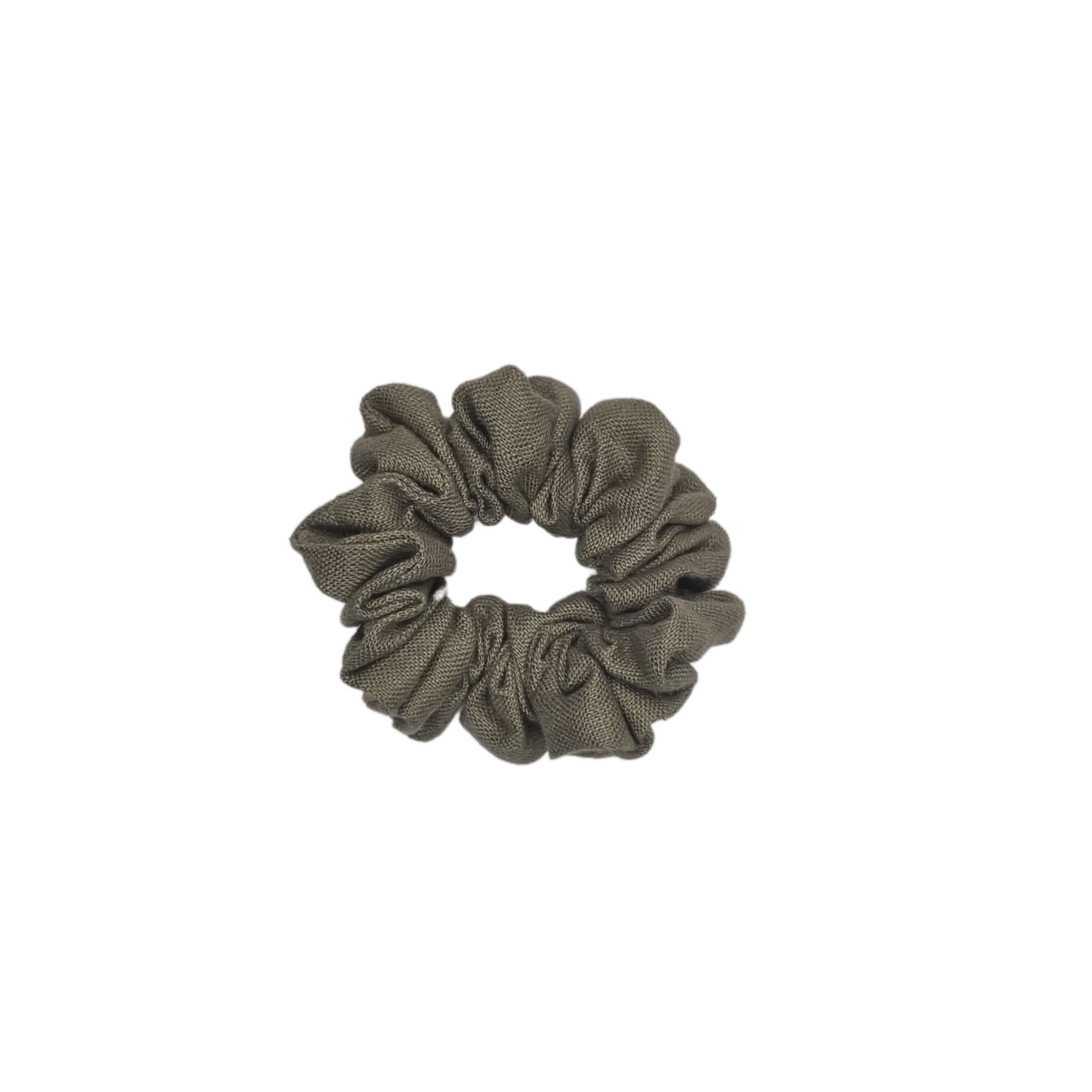 Coogee ~ Olive Green Linen Scrunchie