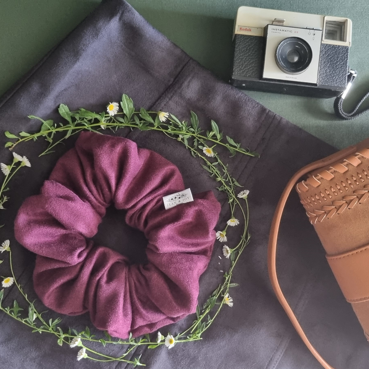 Garnet ~ Purple Suede Scrunchie