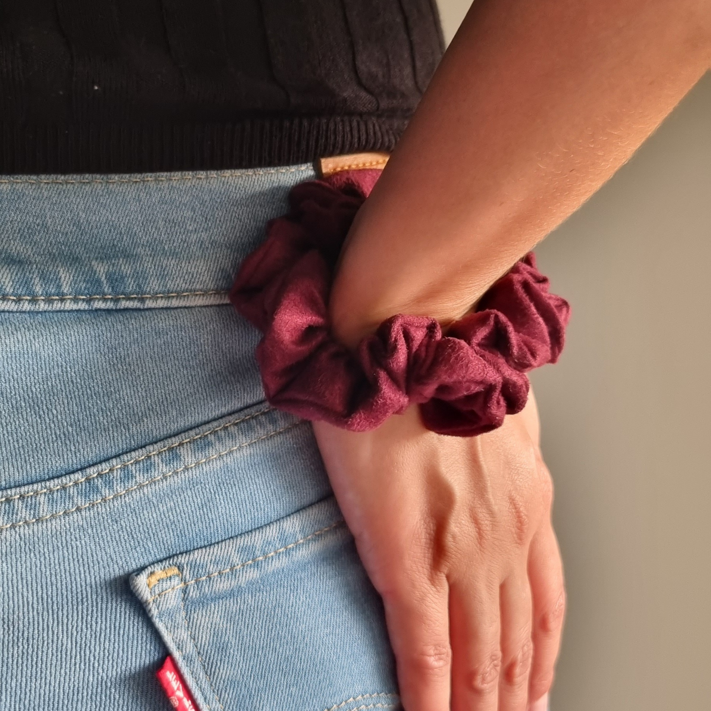 Garnet ~ Purple Suede Scrunchie