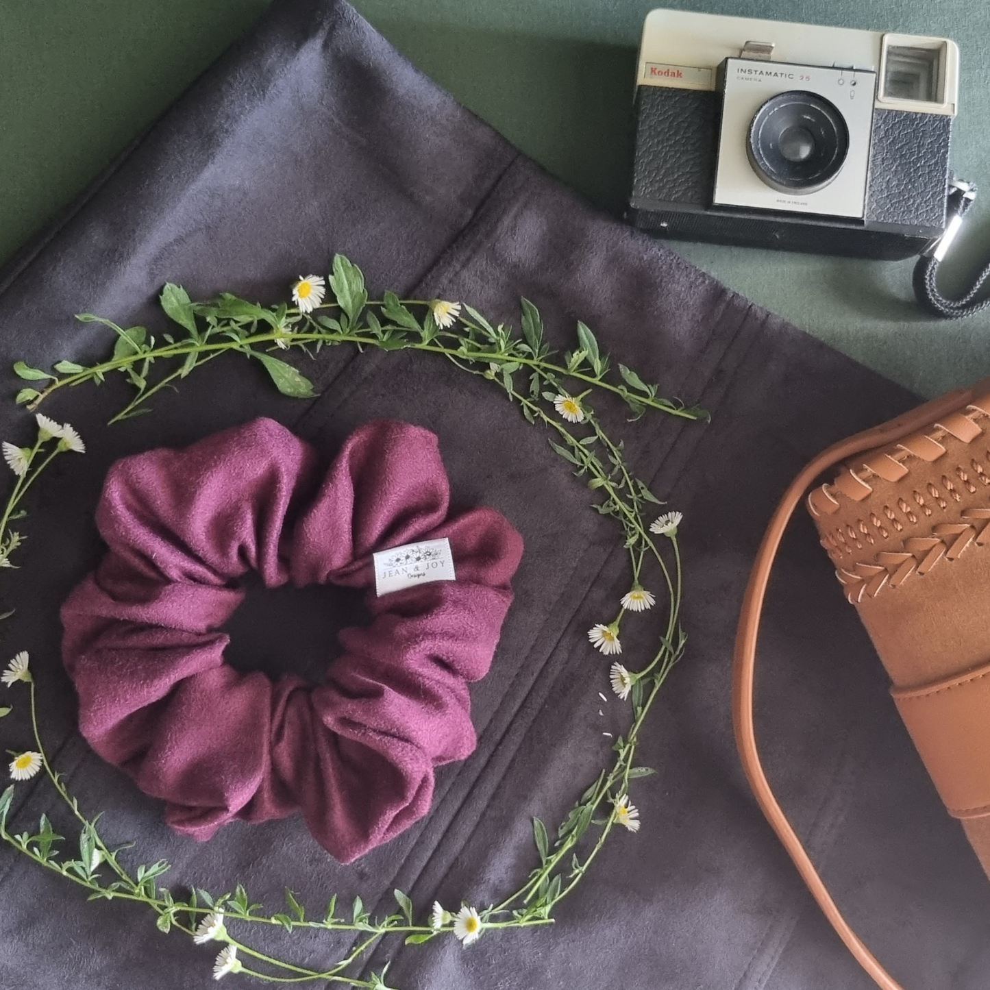 Garnet ~ Purple Suede Scrunchie