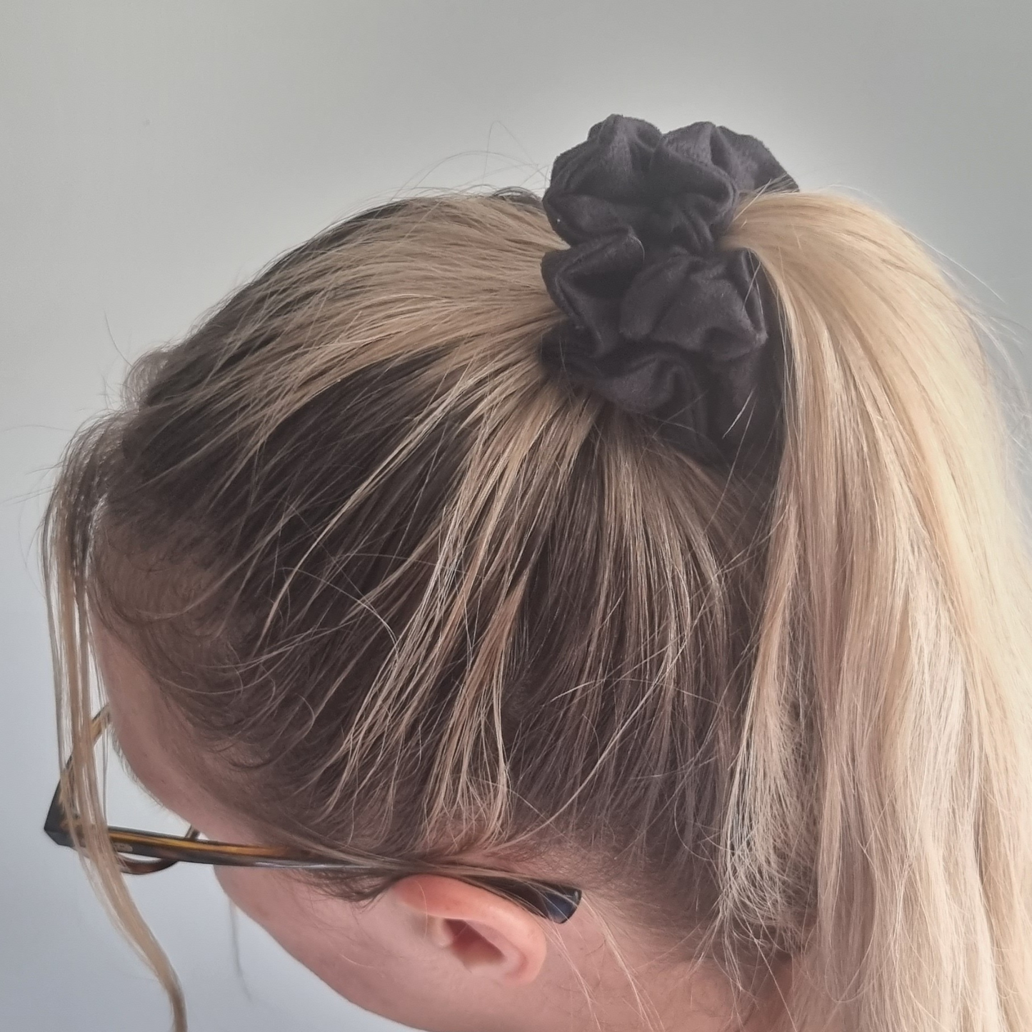 Onyx ~ Black Suede Scrunchie