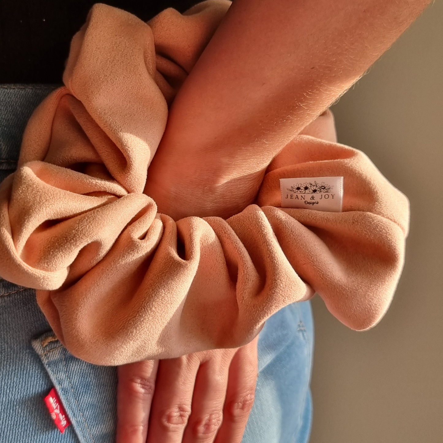 Quartz ~Pale Pink Suede Scrunchie