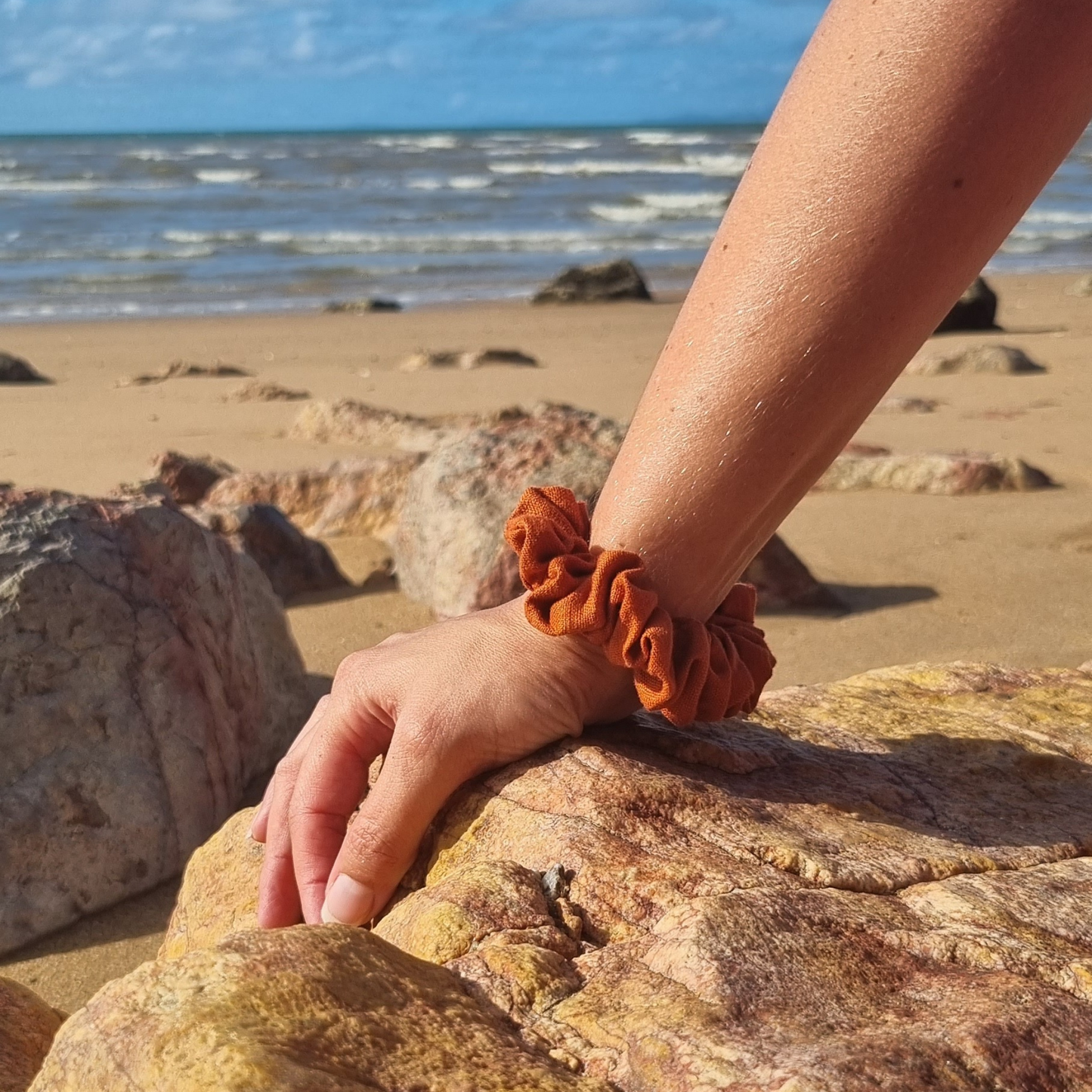 Roebuck ~ Rust Linen Scrunchie