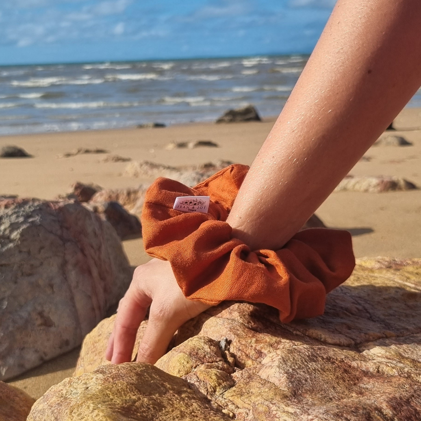 Roebuck ~ Rust Linen Scrunchie