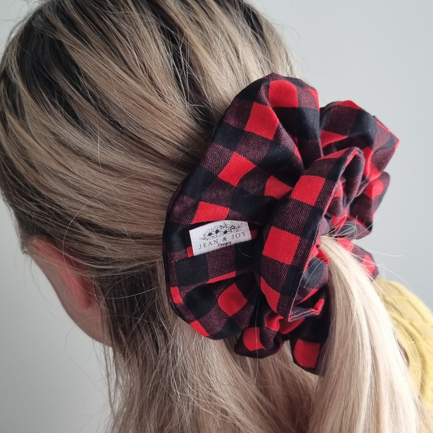 Tai ~ Red and Black Buffalo Plaid Scrunchie