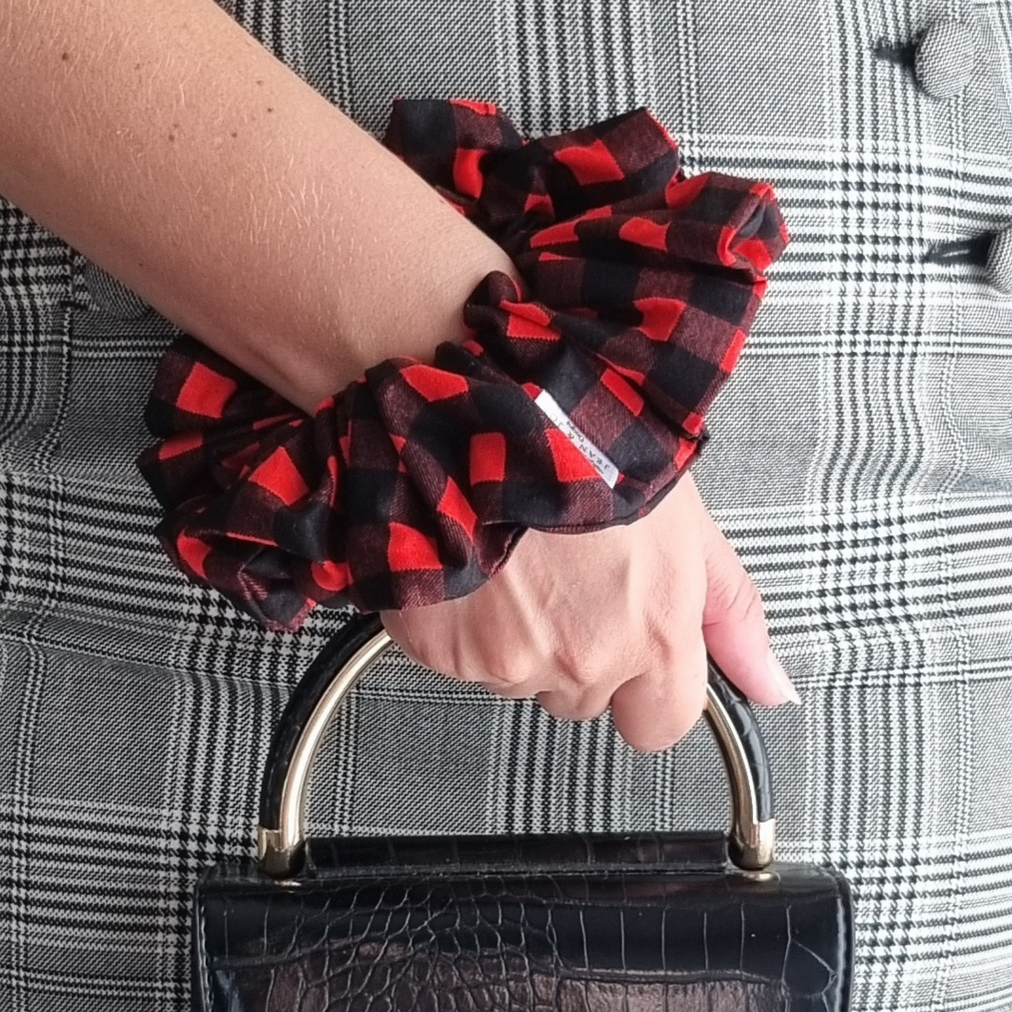 Tai ~ Red and Black Buffalo Plaid Scrunchie