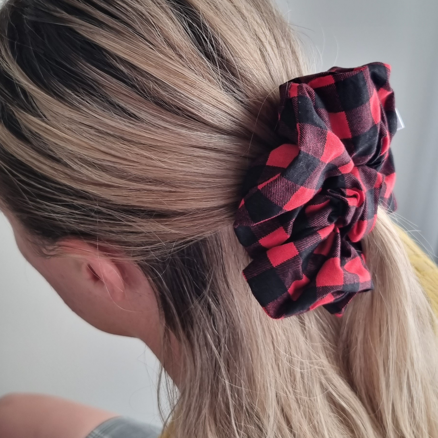 Tai ~ Red and Black Buffalo Plaid Scrunchie