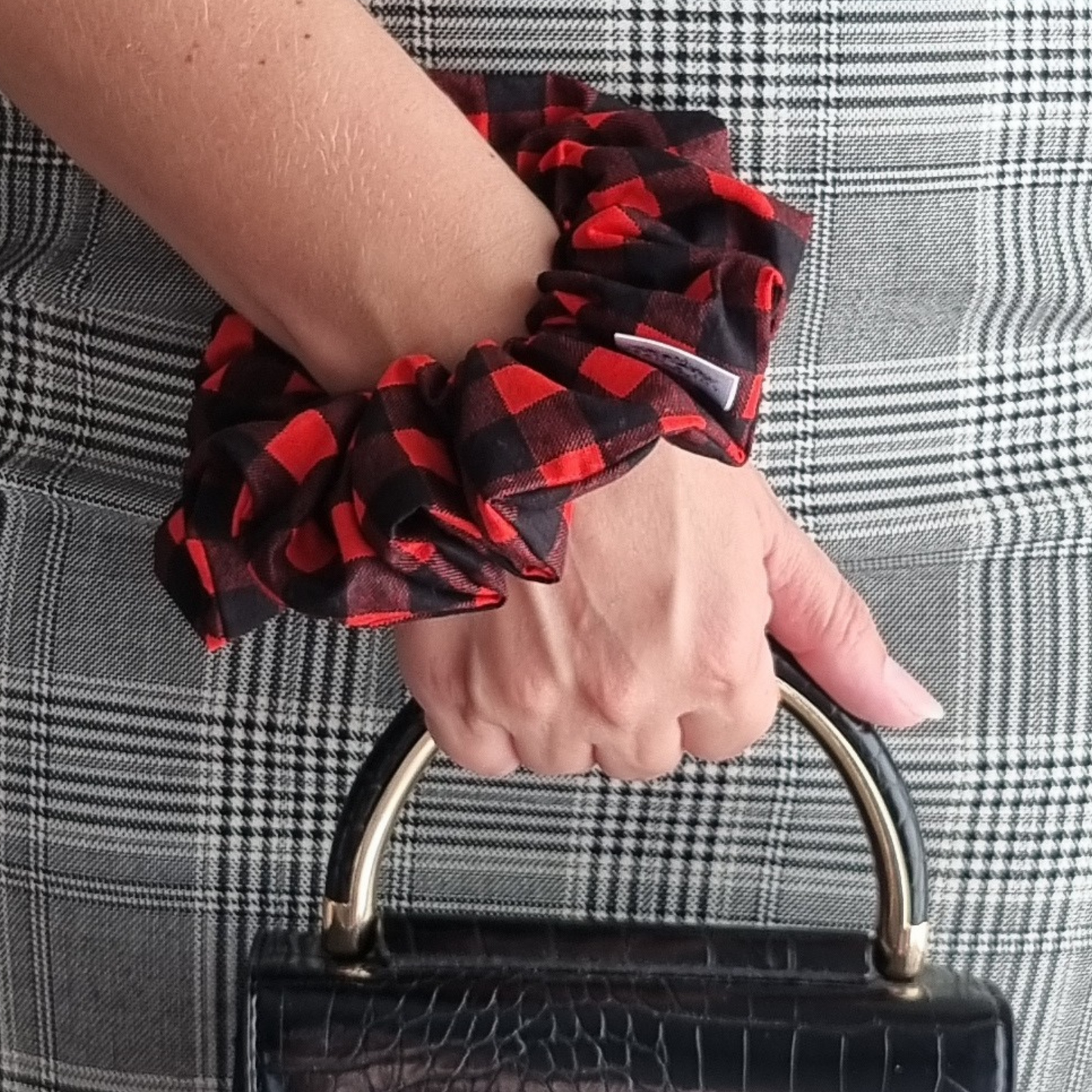 Tai ~ Red and Black Buffalo Plaid Scrunchie